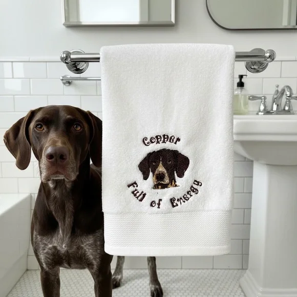 Hand Personalized Embroidered Towel your pet’s name dog, cat horses, any pet - Picture 14 of 17